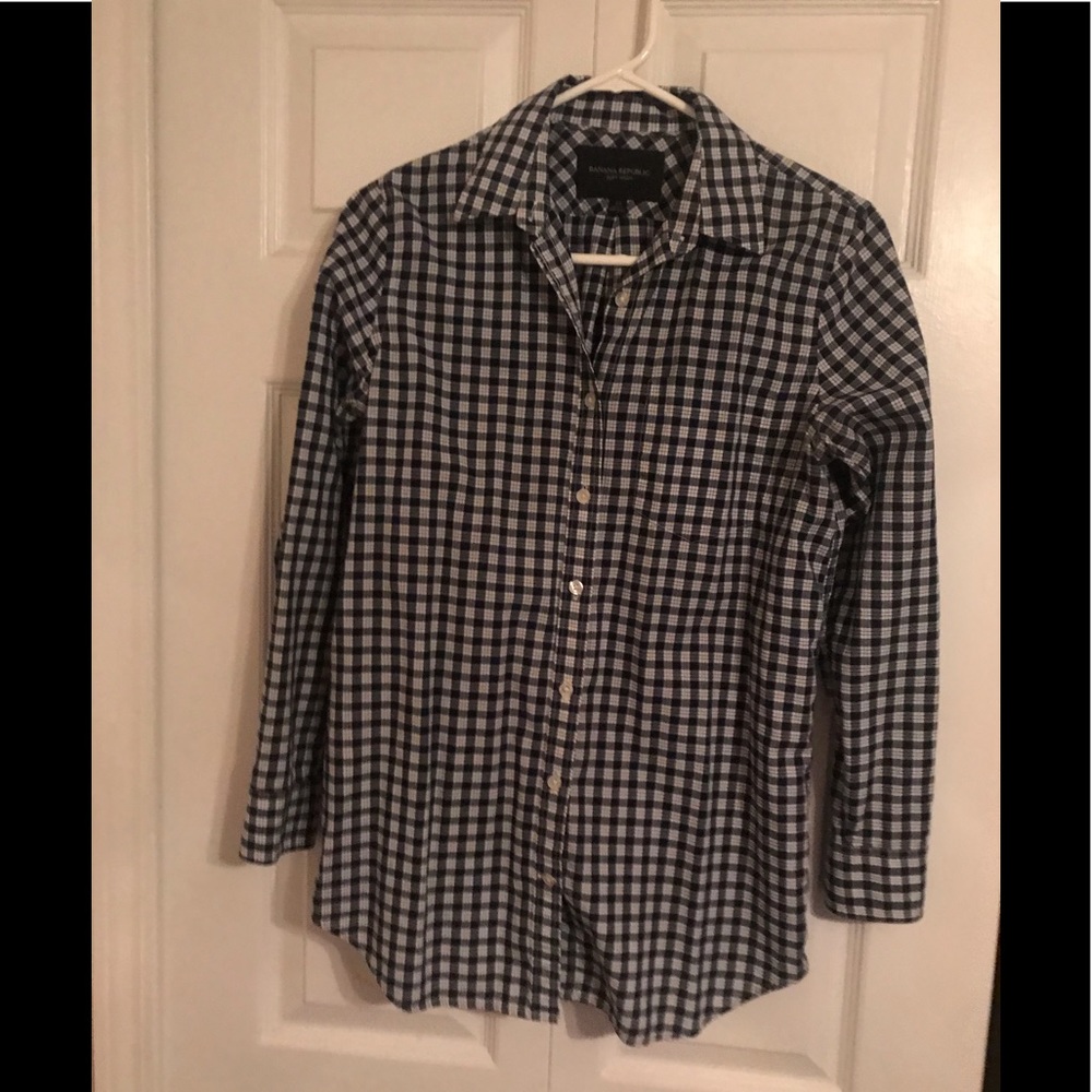 Banana Republic Gingham Pattern Button Down - image 1